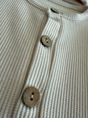 Half Button Natural Waffle Baby Romper and Beanie