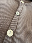 Half Button Natural Waffle Baby Romper and Beanie