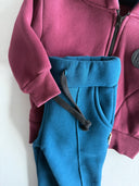 Baby Winter Zippered Cardigan-Tracksuit Set