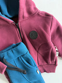 Baby Winter Zippered Cardigan-Tracksuit Set
