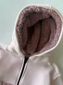 3-fädiger Baby-Strampler mit Kapuze und Reißverschluss