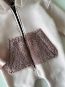 3-fädiger Baby-Strampler mit Kapuze und Reißverschluss