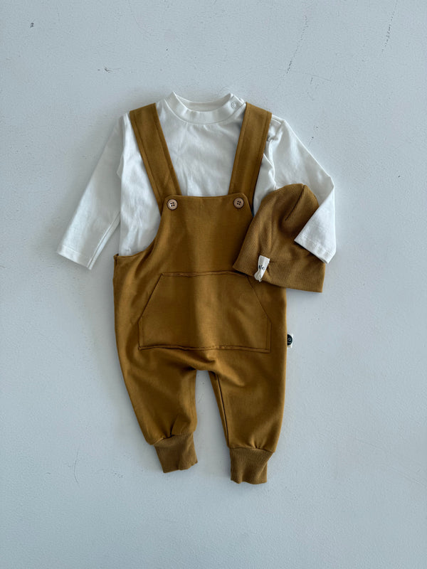 Baby Kangaroo-Pocket Jumpsuit and Beanie Set | 0–24 Months | RG Brand | RG304