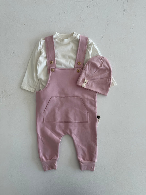 Baby Kangaroo-Pocket Jumpsuit and Beanie Set | 0–24 Months | RG Brand | RG304
