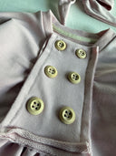 طقم فستان بأزرار أمامية ومطوي - رباط شعر مكون من قطعتين