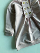 طقم فستان بأزرار أمامية ومطوي - رباط شعر مكون من قطعتين