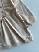 طقم فستان بأزرار أمامية ومطوي - رباط شعر مكون من قطعتين