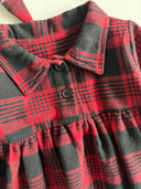 فستان حطاب بأزرار للأطفال وعصابة رأس