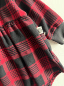 فستان حطاب بأزرار للأطفال وعصابة رأس