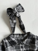 فستان حطاب بأزرار للأطفال وعصابة رأس