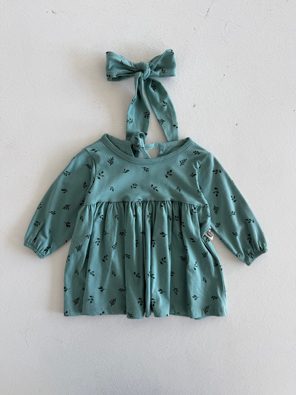 Baby-Kleid mit Print & Haarspange im Set | RG321