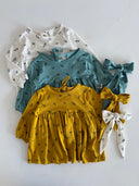 Детское платье и шапочка с натуральным принтом