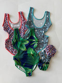 Gemusterter, schnell trocknender Badeanzug aus Lycra mit Schnalle für junge Mädchen