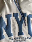 Genç Önü Baskılı Kapüşonlu Arkası Yırtmaçlı Sweat Elbise