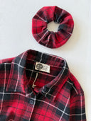 Geknöpftes Lumberjack-Hemdkleid und Schnalle für junge Mädchen