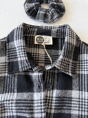 Geknöpftes Lumberjack-Hemdkleid und Schnalle für junge Mädchen