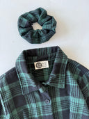 Geknöpftes Lumberjack-Hemdkleid und Schnalle für junge Mädchen