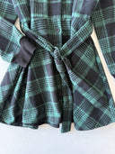 Geknöpftes Lumberjack-Hemdkleid und Schnalle für junge Mädchen