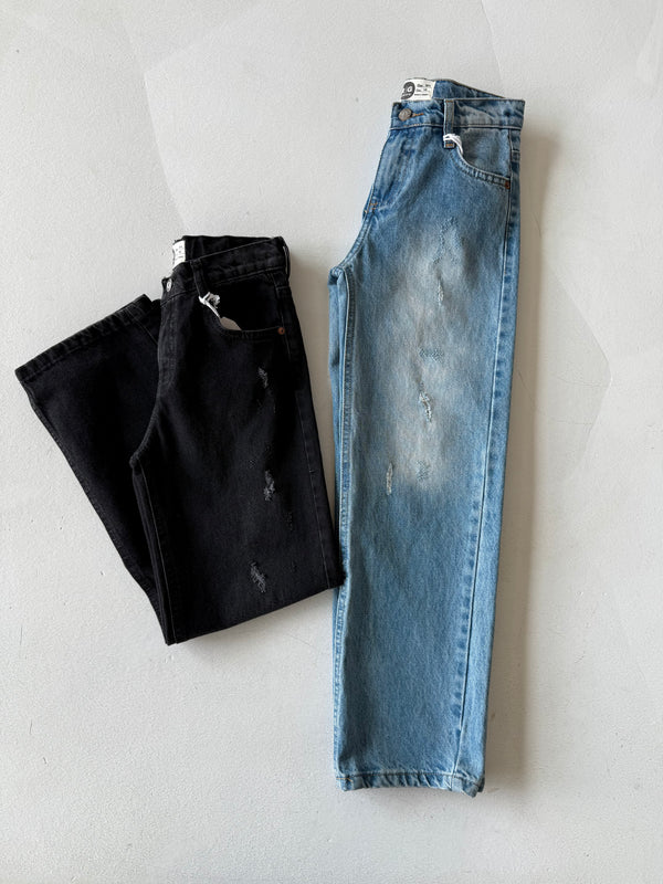 Weite Hose für Mädchen und Jungen | 9–15 Jahre | Blau, Schwarz und Grau | Bequeme Kinderhose | RG3399