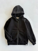 Young 3-thread Hooded Zippered Sweatshirt