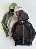 Young 3-thread Hooded Zippered Sweatshirt