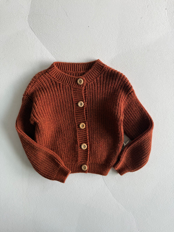 Unisex-Strickjacke mit Rundhalsausschnitt und Knöpfen für Babys