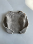 Crew Neck Buttoned Sweater