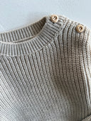 Crew Neck Buttoned Sweater
