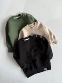 Baby Cotton Sweater with Button Detail