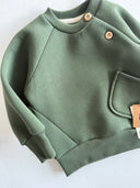 Bebek Cepli Düğmeli Kazak