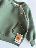 Bebek Cepli Düğmeli Kazak