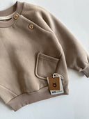 Bebek Cepli Düğmeli Kazak