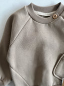 Bebek Cepli Düğmeli Kazak