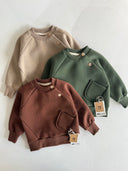 Bebek Cepli Düğmeli Kazak