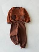 Baby Plush Sweatshirt and Tracksuit with Pockets
