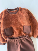 Baby Plush Sweatshirt and Tracksuit with Pockets