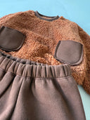 Baby Plush Sweatshirt and Tracksuit with Pockets