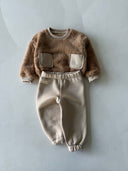 Baby Plush Sweatshirt and Tracksuit with Pockets