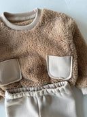 Baby Plush Sweatshirt and Tracksuit with Pockets