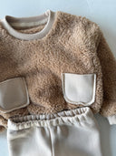Baby Plush Sweatshirt and Tracksuit with Pockets