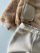Baby Plush Sweatshirt and Tracksuit with Pockets