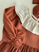 Платье из хлопка с рюшами для девочки – комплект с длинными рукавами и повязкой для волос