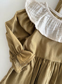 Платье из хлопка с рюшами для девочки – комплект с длинными рукавами и повязкой для волос