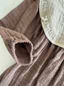 Винтажное платье из муслина для девочки | Комплект из двух предметов с повязкой на голову