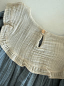 Винтажное платье из муслина для девочки | Комплект из двух предметов с повязкой на голову