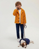 معطف للأطفال بجيوب مزدوجة وأزرار