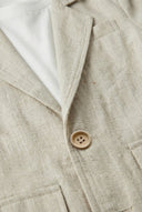 Çocuk 3’lü Keten Takım Elbise Ceket + T-shirt + Pantolon | Doğal Kumaş, Şık ve Rahat Kombin|RG1465