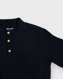 Young Linen Anti-Sweat Collar Long Sleeve Shirt