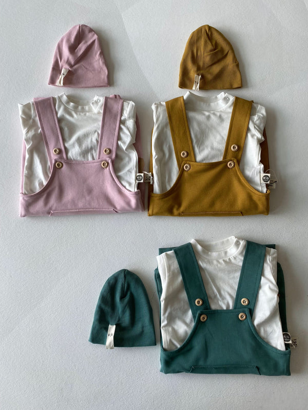 Baby Kangaroo-Pocket Jumpsuit and Beanie Set | 0–24 Months | RG Brand | RG304