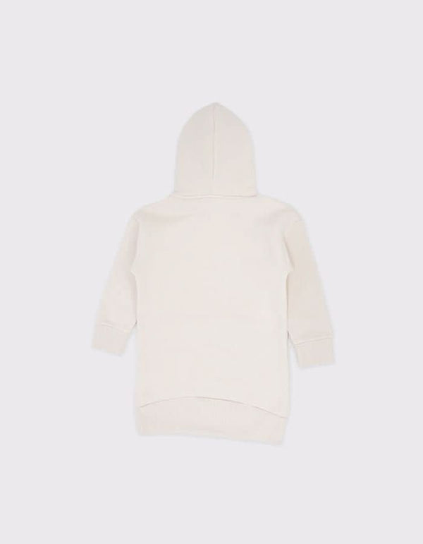 Kabartmalı Baskı Detaylı Çocuk Kapüşonlu Sweat Elbise - RG brand